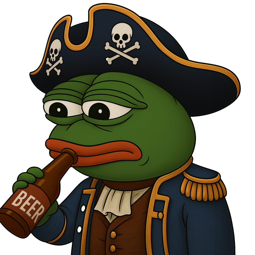 CaptainPepe — pirate Pepe with beer